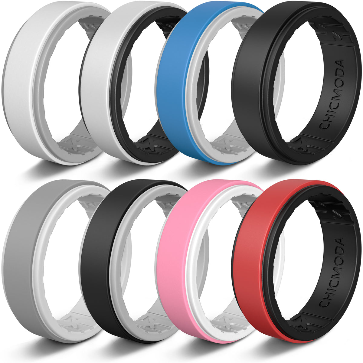 Silicone Rings Women,2/5/8 Colorful Silicone Rings for Women, Women's  Rubber Wedding Band, Breathable Design Durable Comfortable Safe for Sports